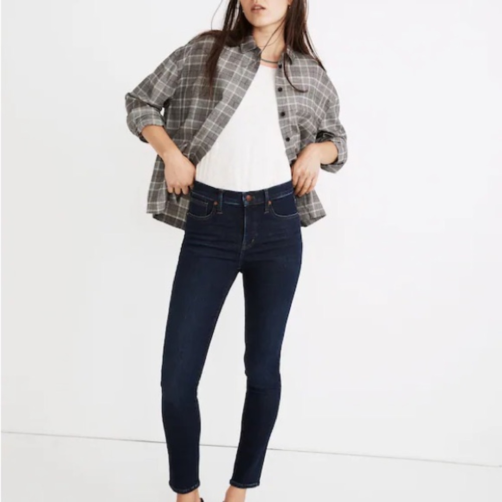 Madewell Dark Blue 9” Mid-Rise Jeans- sold out online.